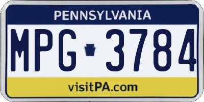 PA license plate MPG3784