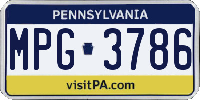 PA license plate MPG3786