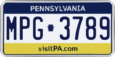 PA license plate MPG3789