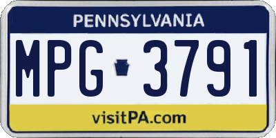 PA license plate MPG3791