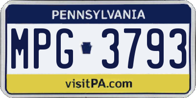 PA license plate MPG3793
