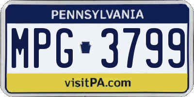 PA license plate MPG3799