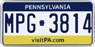 PA license plate MPG3814