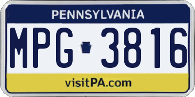 PA license plate MPG3816