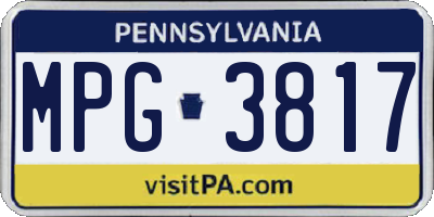 PA license plate MPG3817