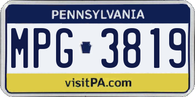 PA license plate MPG3819