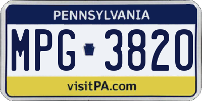 PA license plate MPG3820
