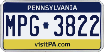 PA license plate MPG3822