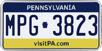 PA license plate MPG3823