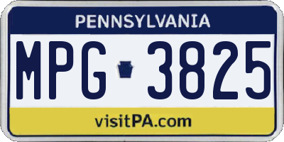 PA license plate MPG3825