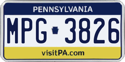 PA license plate MPG3826