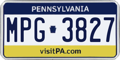 PA license plate MPG3827