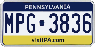 PA license plate MPG3836