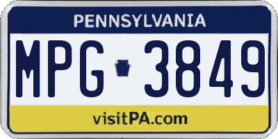 PA license plate MPG3849