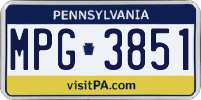 PA license plate MPG3851