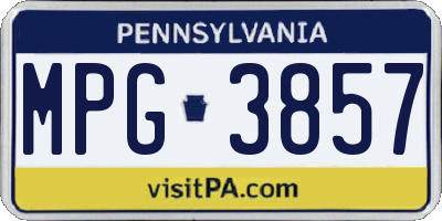 PA license plate MPG3857