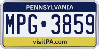 PA license plate MPG3859