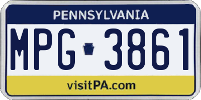 PA license plate MPG3861