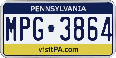PA license plate MPG3864