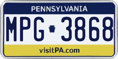PA license plate MPG3868