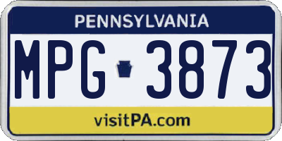 PA license plate MPG3873