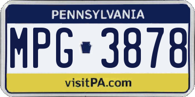 PA license plate MPG3878