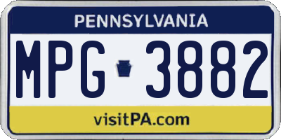 PA license plate MPG3882