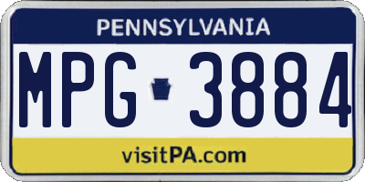 PA license plate MPG3884