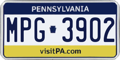 PA license plate MPG3902