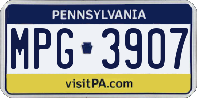 PA license plate MPG3907