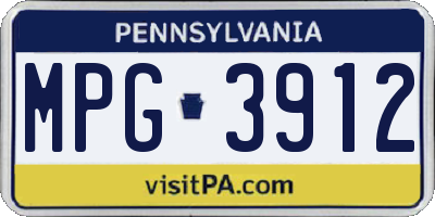 PA license plate MPG3912
