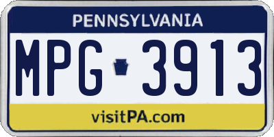 PA license plate MPG3913