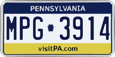 PA license plate MPG3914