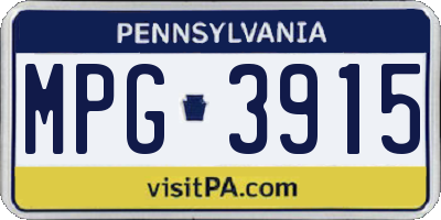 PA license plate MPG3915