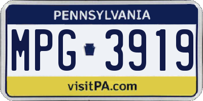 PA license plate MPG3919