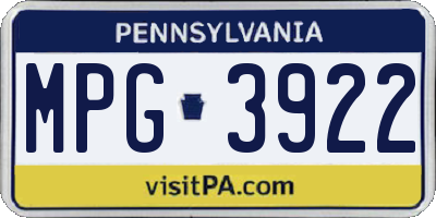 PA license plate MPG3922
