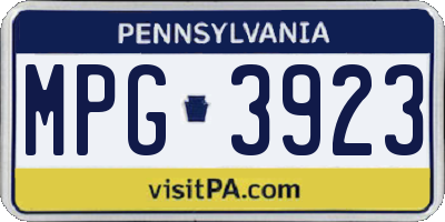 PA license plate MPG3923