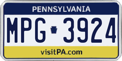 PA license plate MPG3924