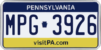 PA license plate MPG3926