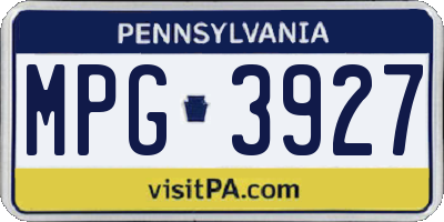 PA license plate MPG3927