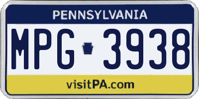 PA license plate MPG3938