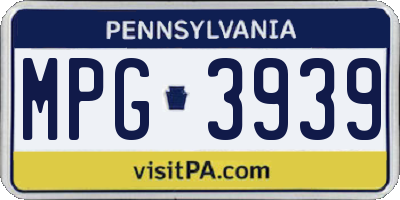 PA license plate MPG3939