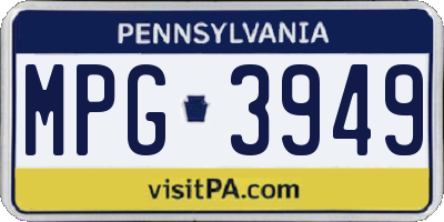PA license plate MPG3949