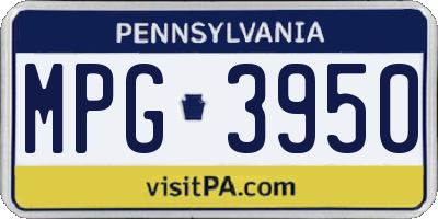 PA license plate MPG3950