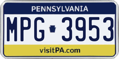 PA license plate MPG3953