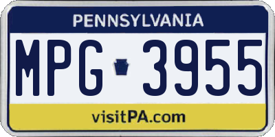 PA license plate MPG3955
