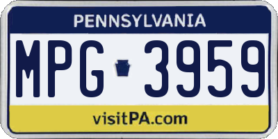 PA license plate MPG3959