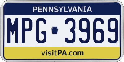 PA license plate MPG3969