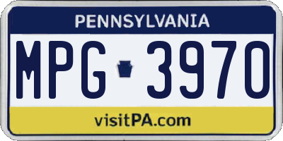 PA license plate MPG3970