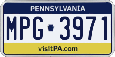 PA license plate MPG3971